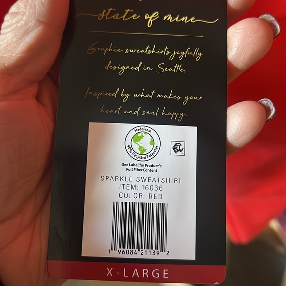 Ladies, state of mind sweatshirt, Red color new  size medium  24 pit - Picture 7 of 8